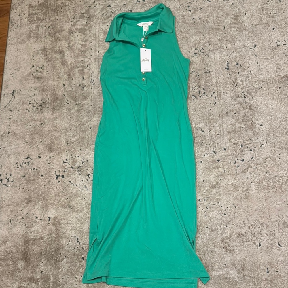 Lily Pulitzer Sleeveless Teal Midi Dress - Size XS -NWT